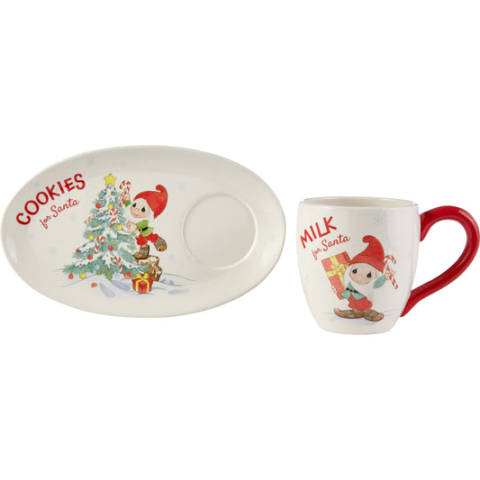 Welcome Gnome Santa Milk And Cookies Set
