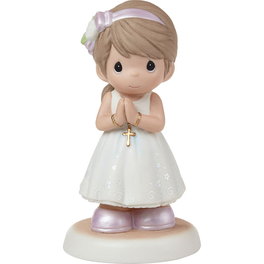Blessings On Your First Communion Brunette Hair/Medium Skin Girl Figurine