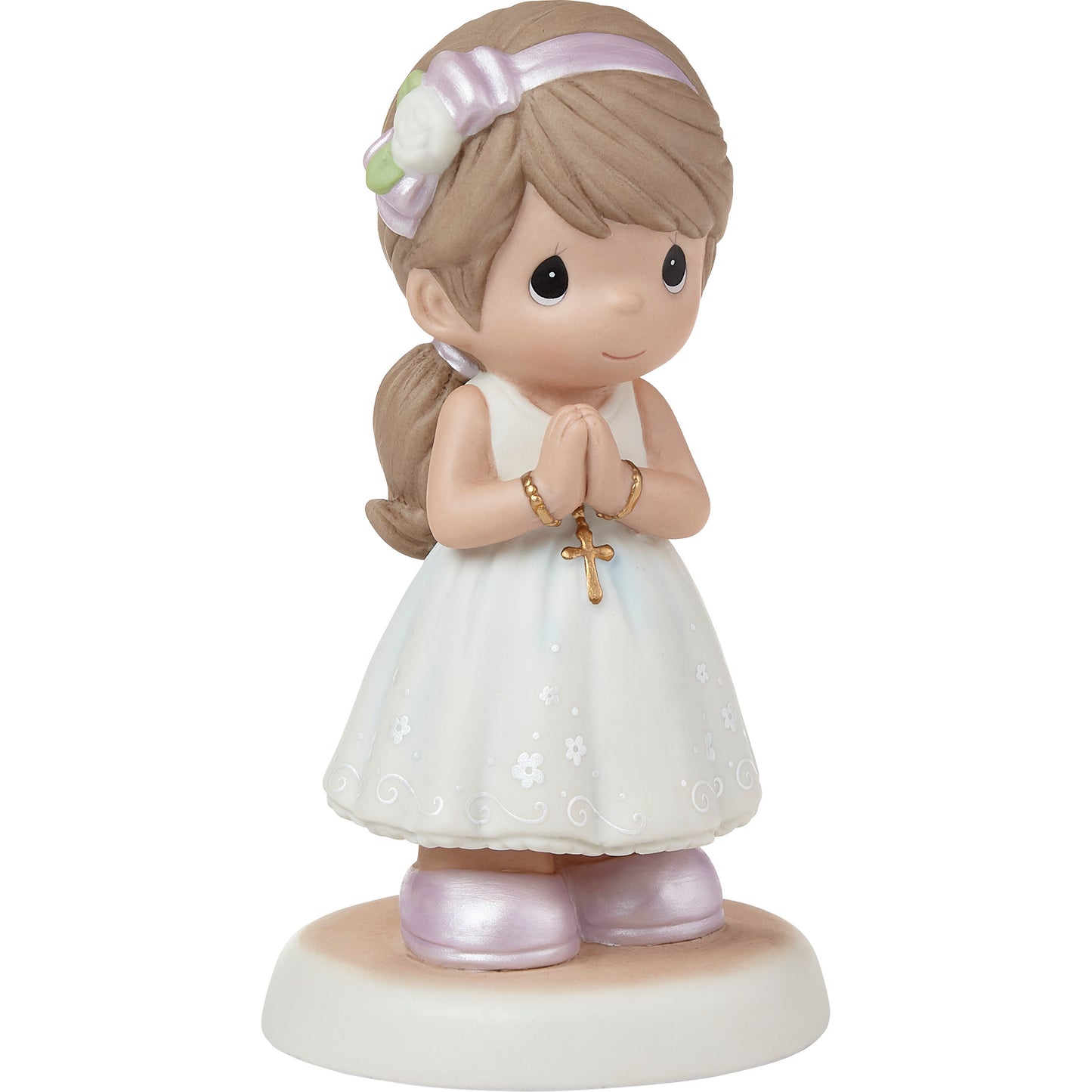 Blessings On Your First Communion Brunette Hair/Medium Skin Girl Figurine