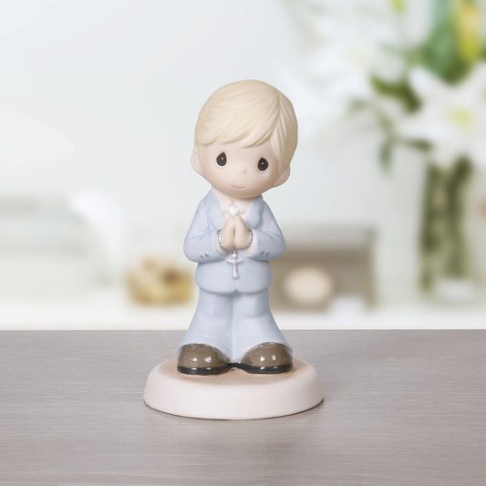 Blessings On Your First Communion Blond Hair/Light Skin Boy Figurine