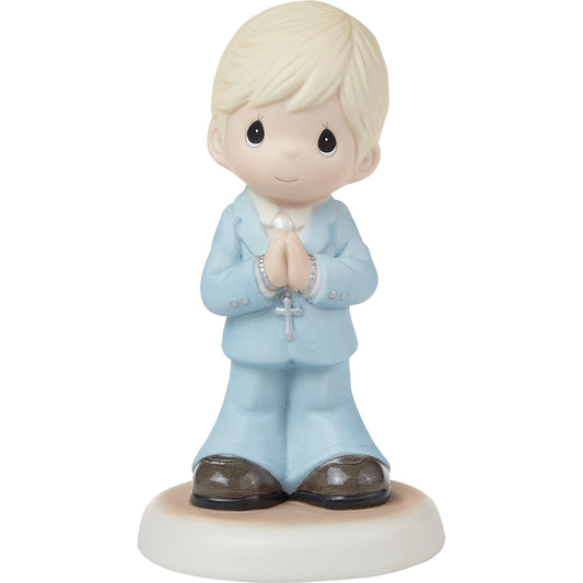Blessings On Your First Communion Blond Hair/Light Skin Boy Figurine