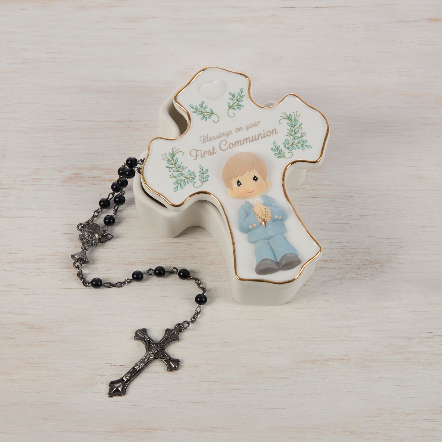 Blessings On Your First Communion Boy Rosary Box with Rosary