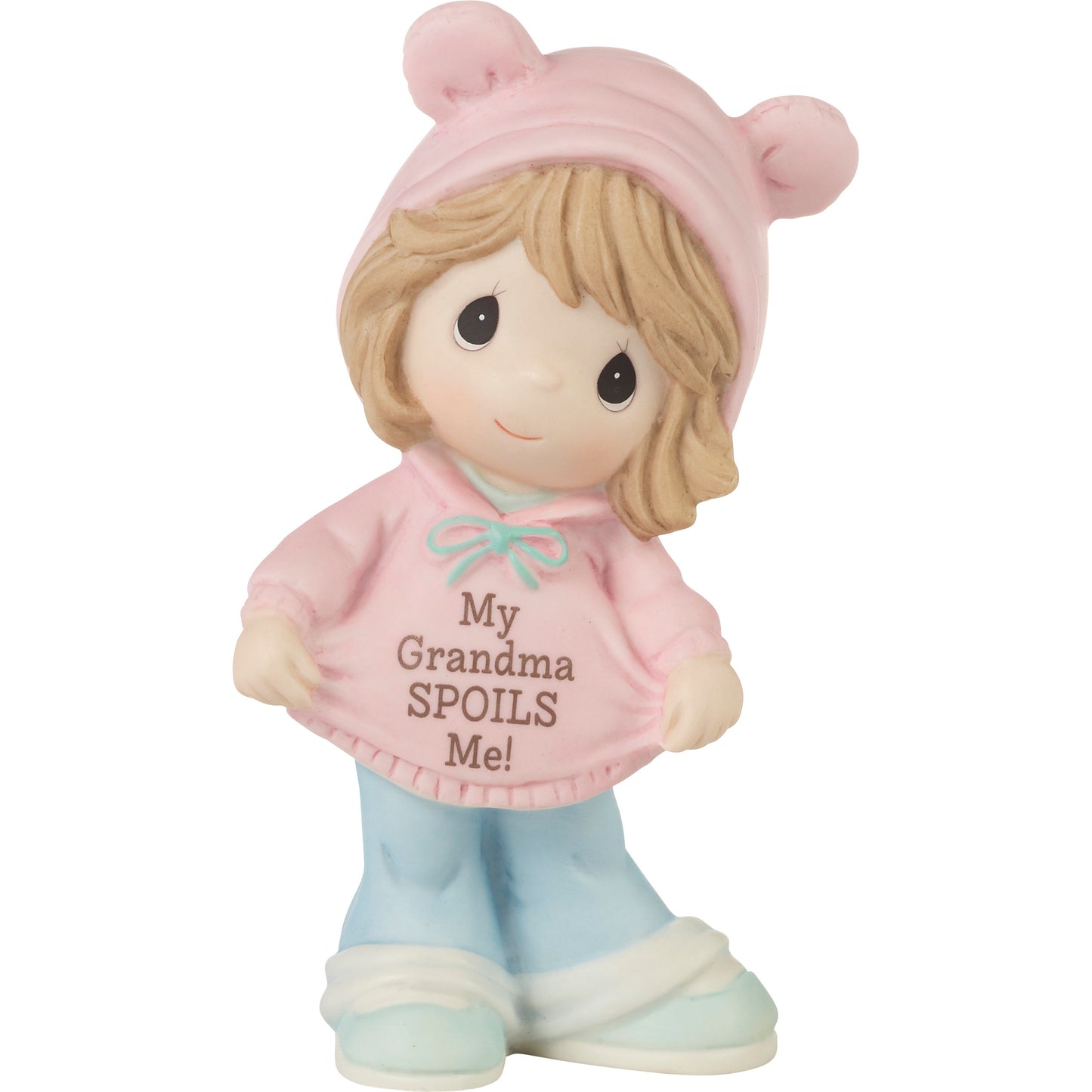 My Grandma Spoils Me Brunette Hair/Light Skin Girl Figurine