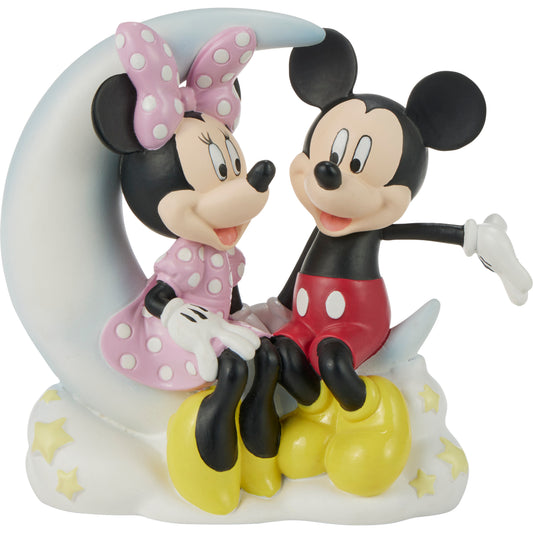 Love You To The Moon And Back Disney Mickey Mouse And Minnie Mouse Figurine