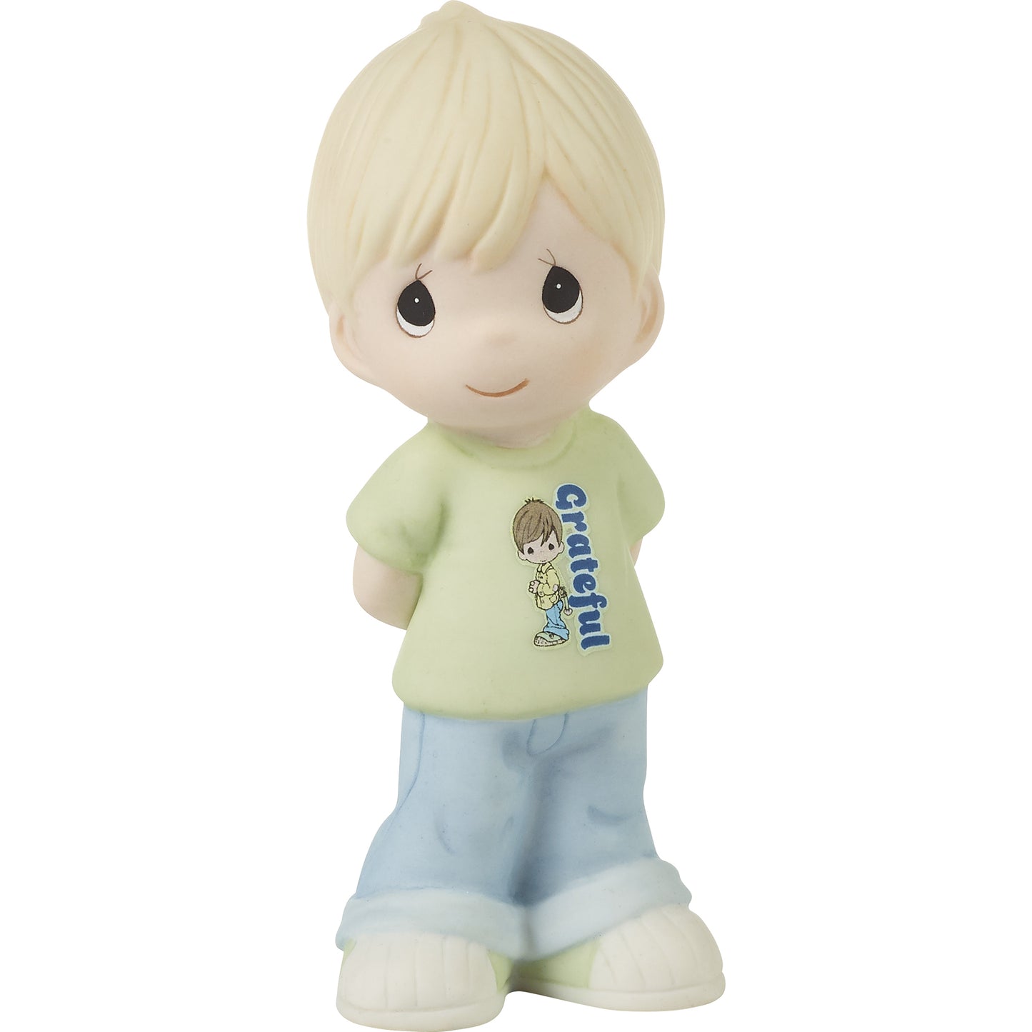 Blond Boy With Grateful T-Shirt Figurine