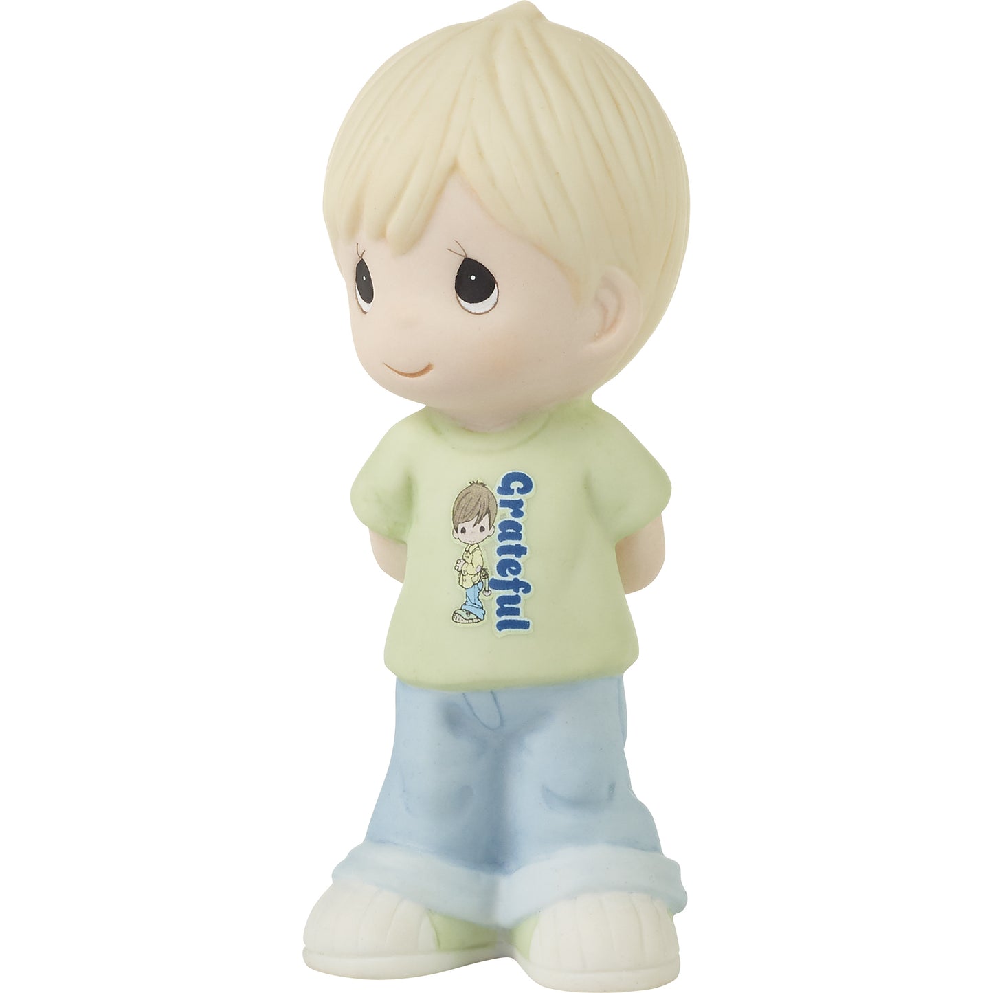 Blond Boy With Grateful T-Shirt Figurine