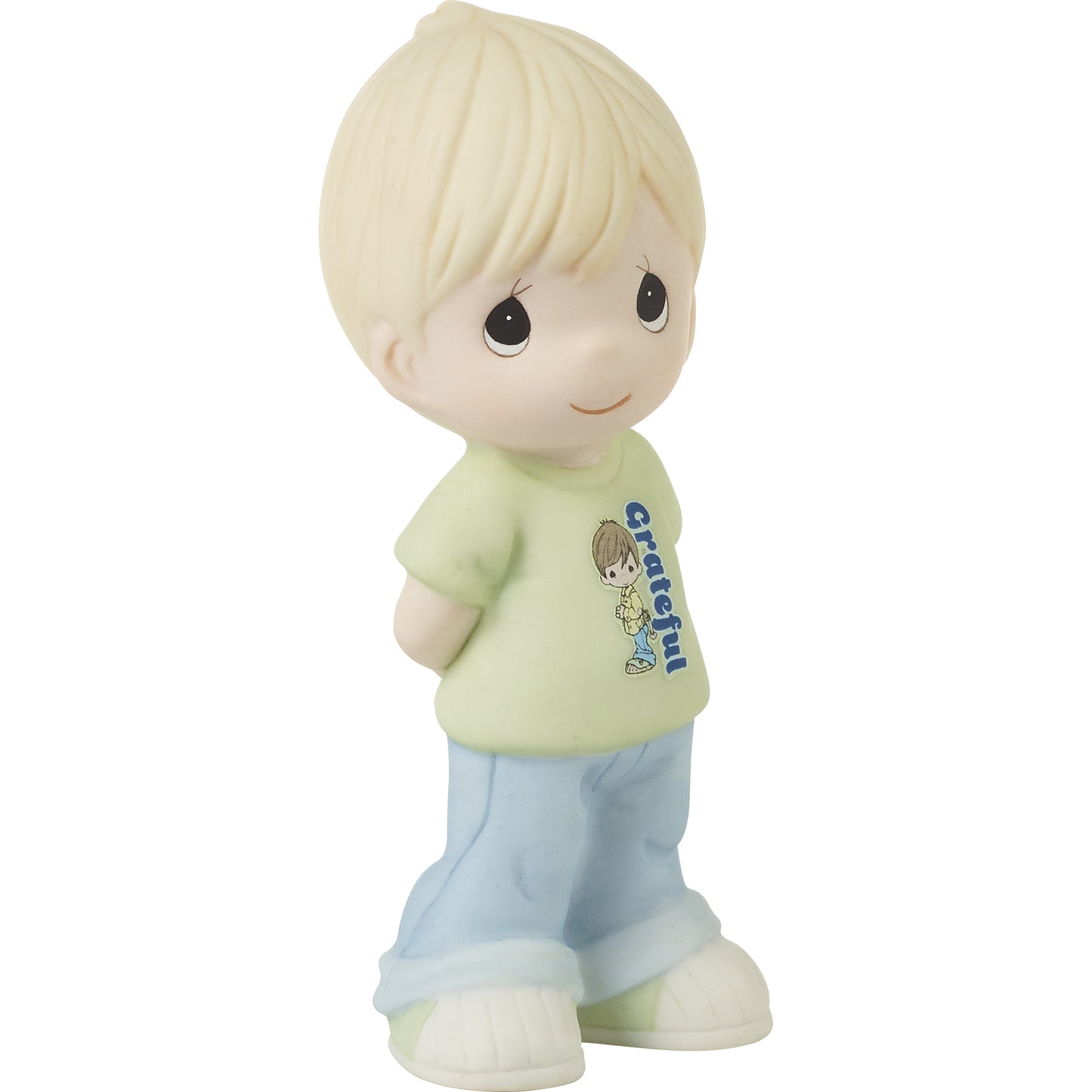 Blond Boy With Grateful T-Shirt Figurine
