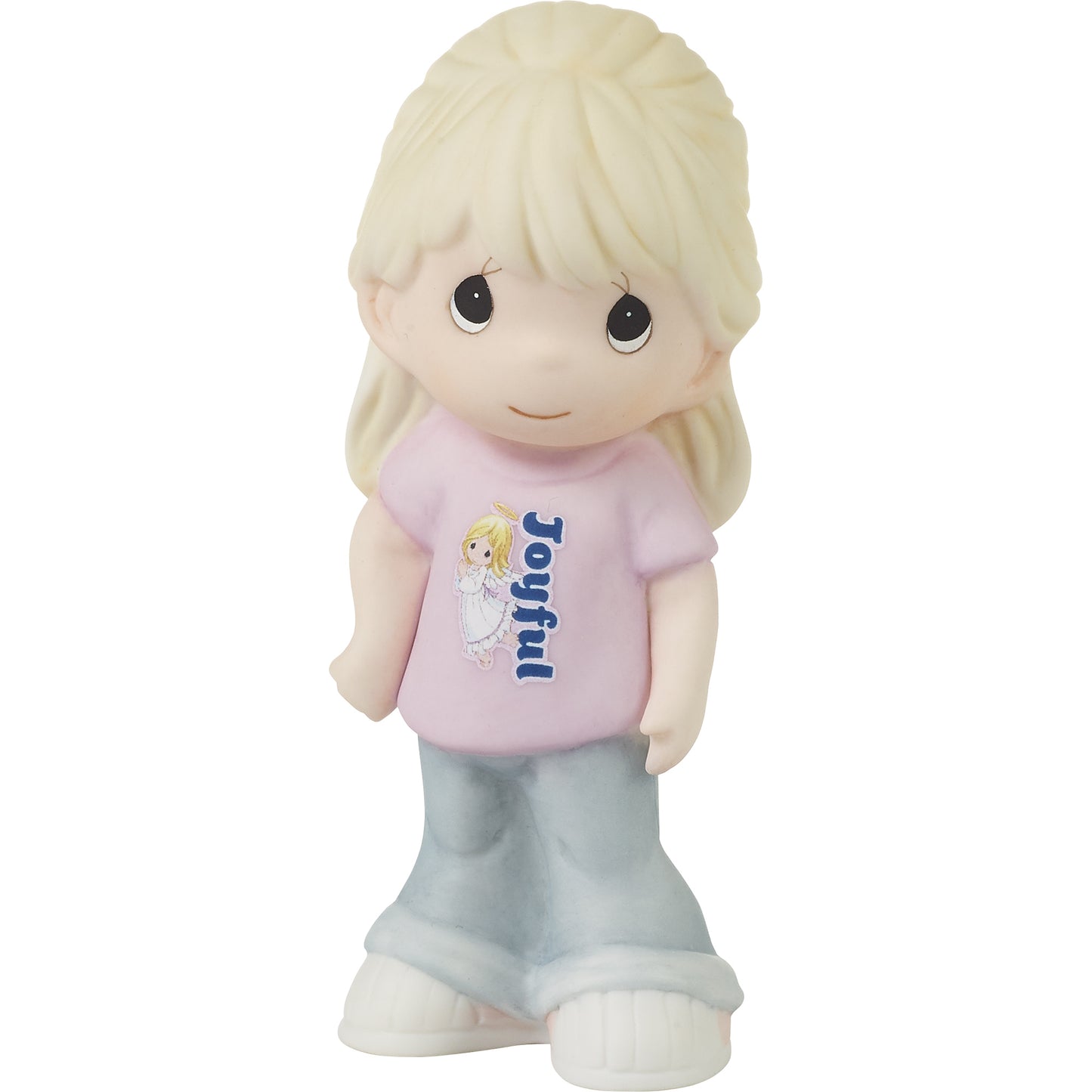 Blonde Girl With Joyful T-Shirt Figurine
