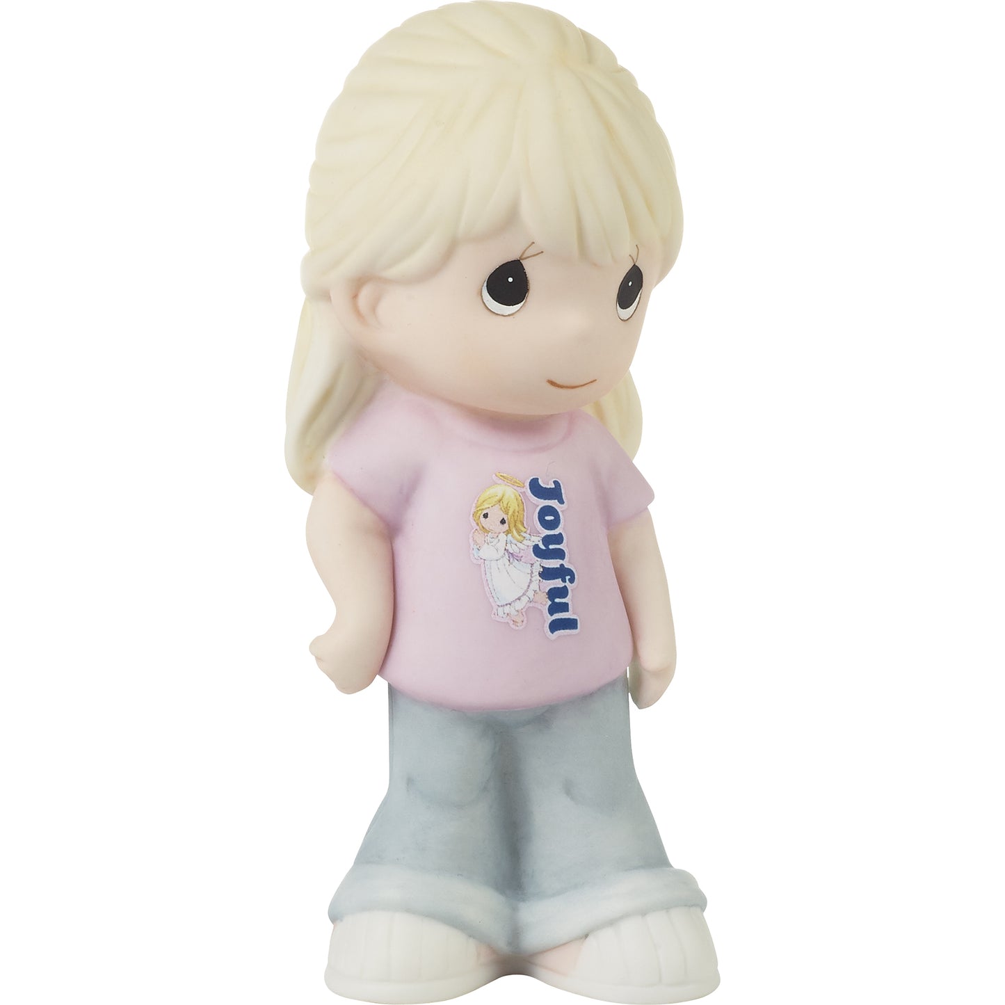 Blonde Girl With Joyful T-Shirt Figurine