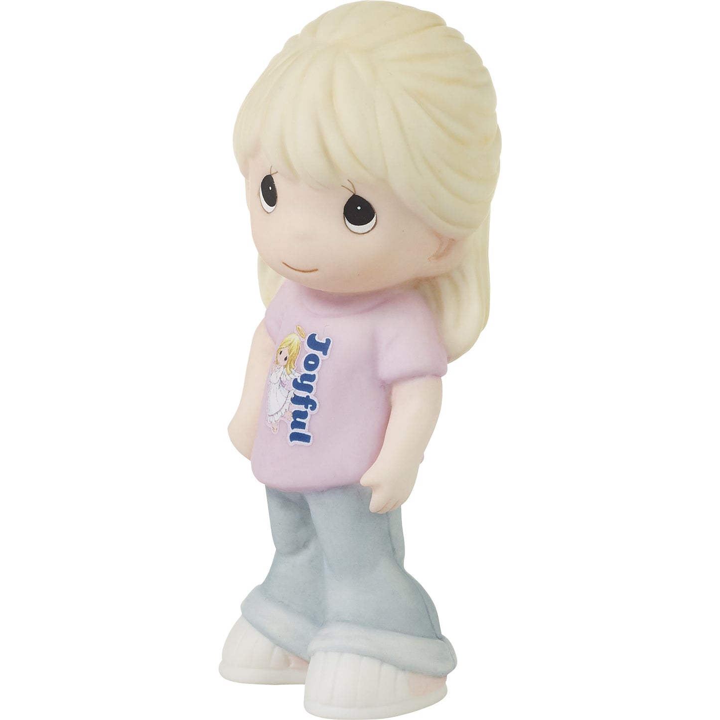 Blonde Girl With Joyful T-Shirt Figurine
