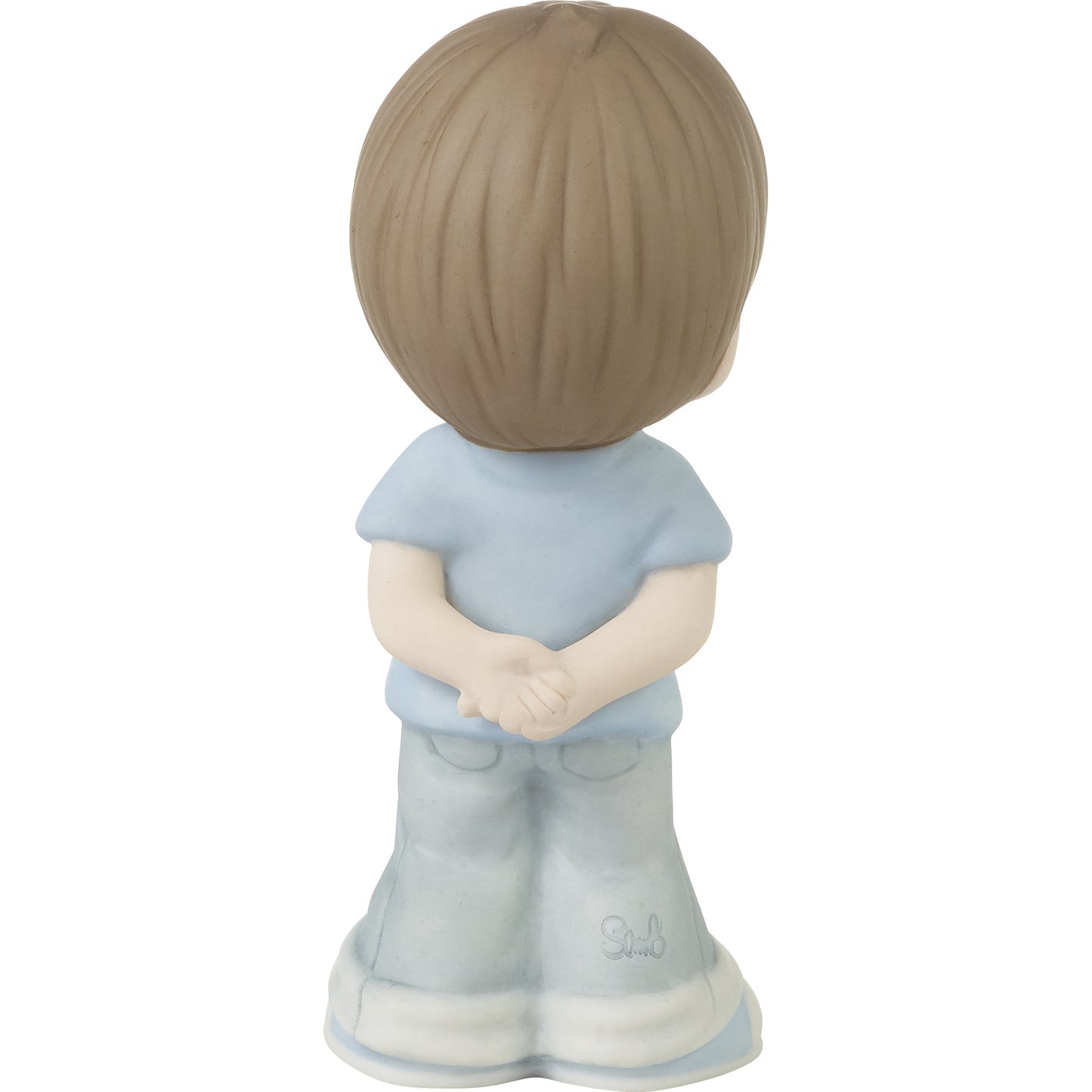 Brunette Boy With Blessed T-Shirt Figurine