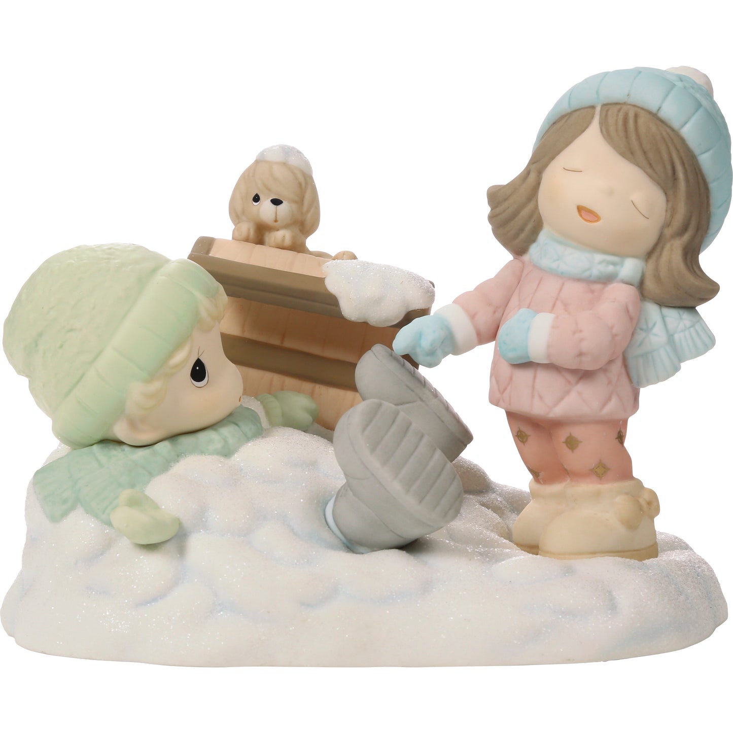 Life Is Snow Much Fun With You Brunette Hair/Light Skin Figurine