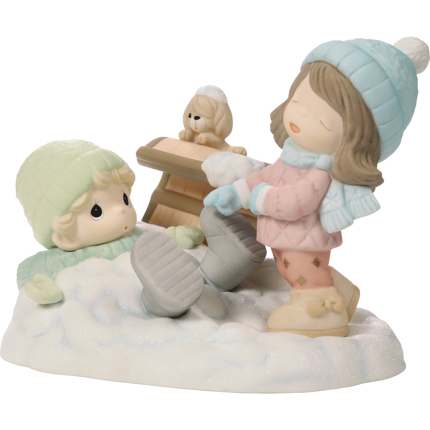 Life Is Snow Much Fun With You Brunette Hair/Light Skin Figurine