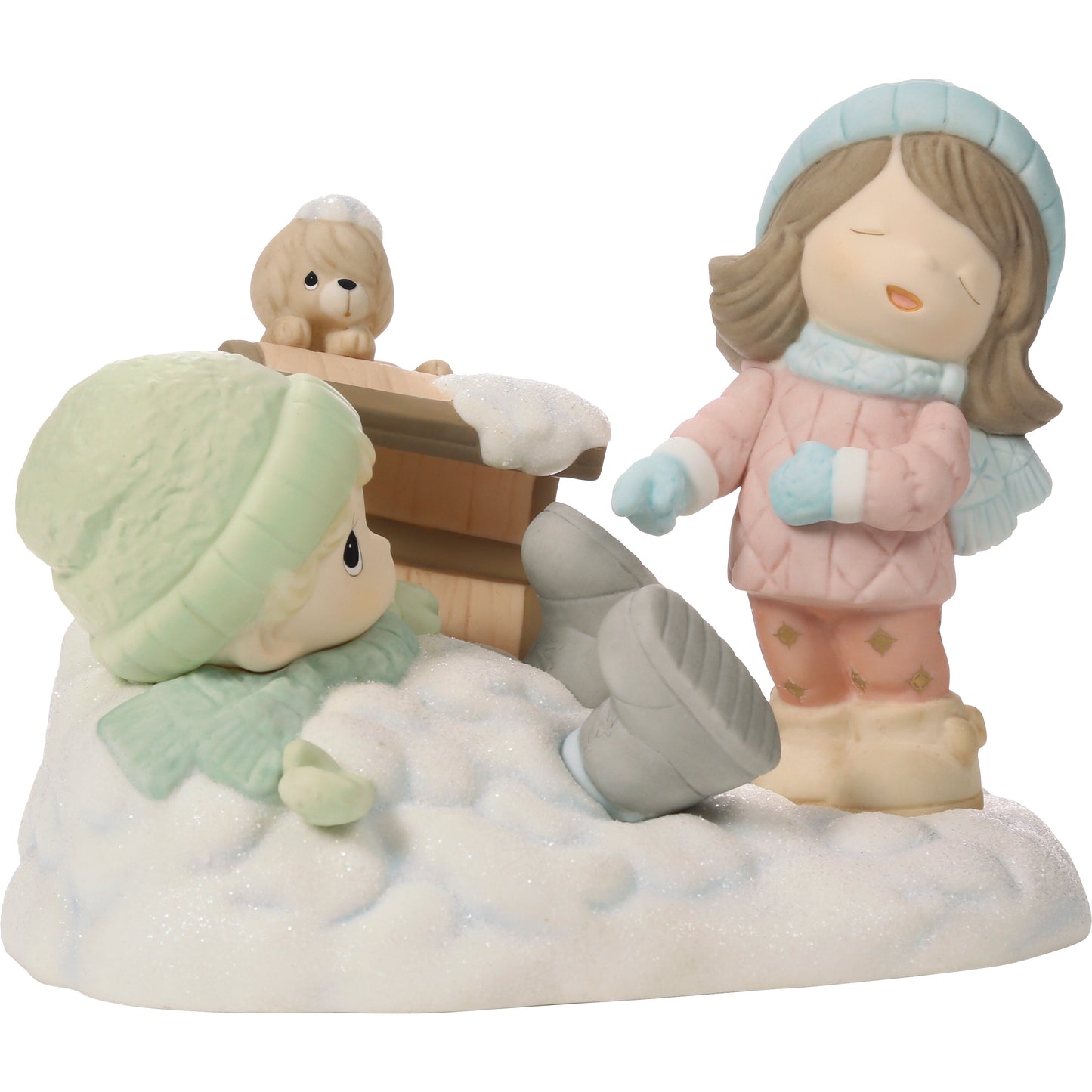 Life Is Snow Much Fun With You Brunette Hair/Light Skin Figurine