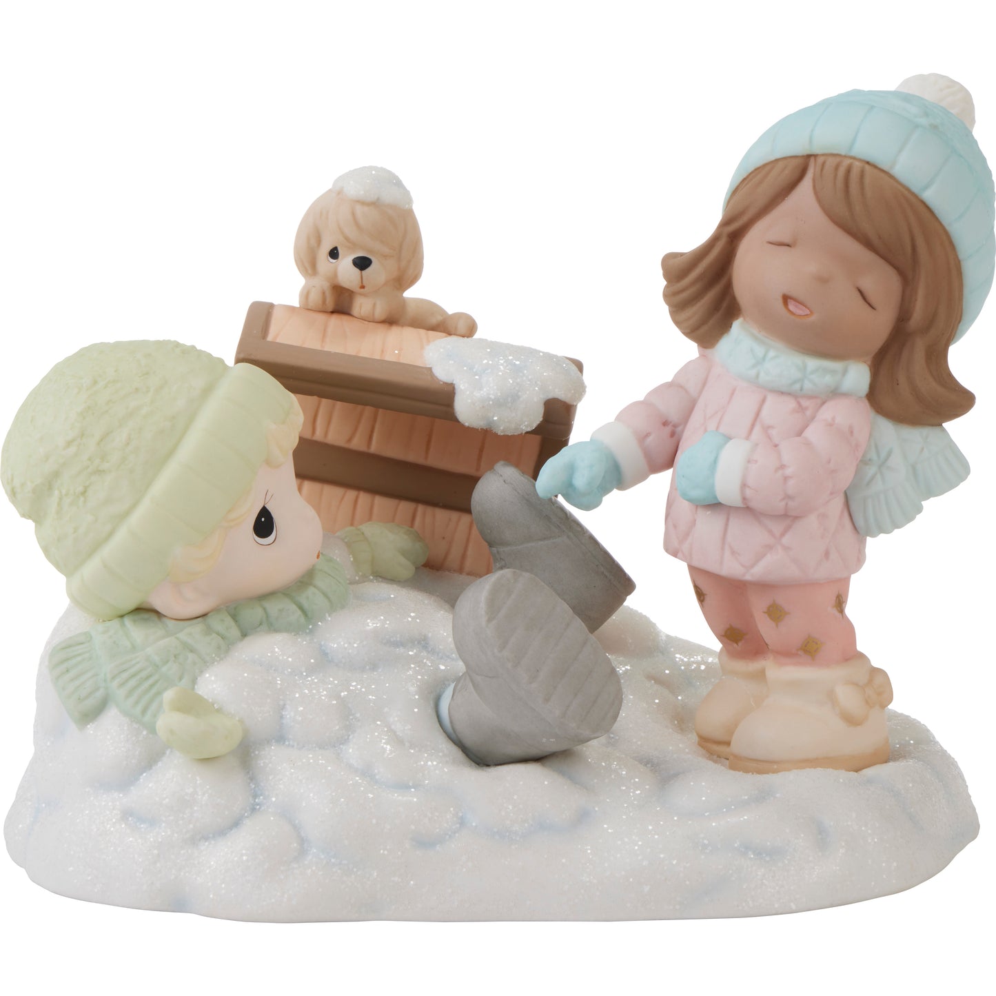 Life Is Snow Much Fun With You Brunette Hair/Medium Skin Figurine