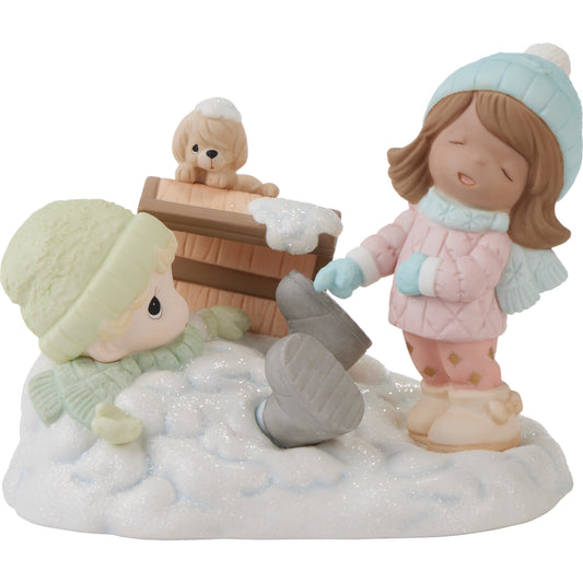 Life Is Snow Much Fun With You Brunette Hair/Medium Skin Figurine