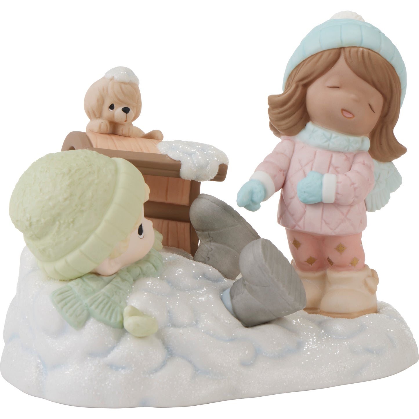 Life Is Snow Much Fun With You Brunette Hair/Medium Skin Figurine