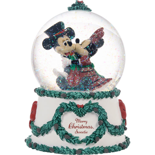 Merry Christmas, Sweetie Disney Mickey Mouse and Minnie Mouse Musical Snow Globe
