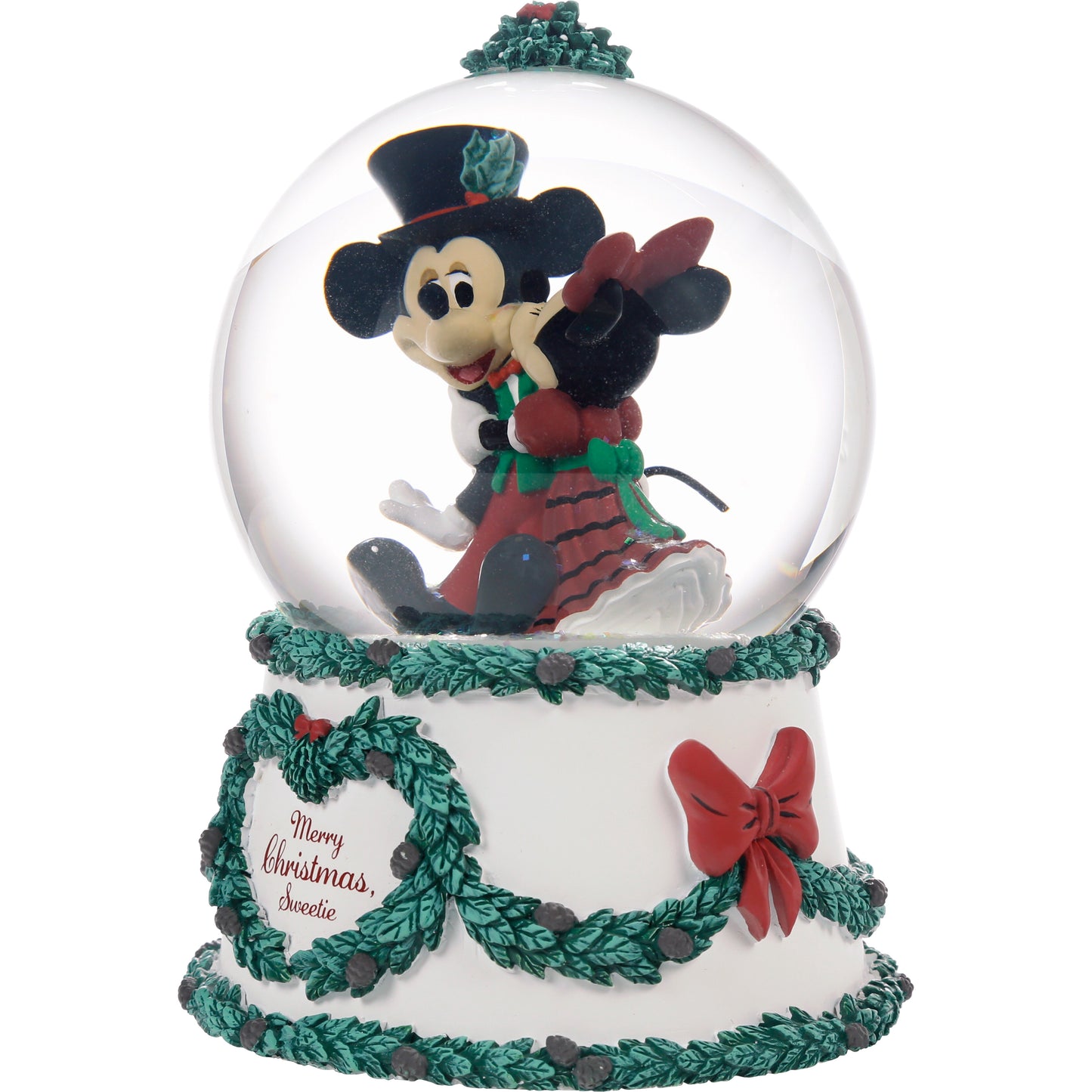 Merry Christmas, Sweetie Disney Mickey Mouse and Minnie Mouse Musical Snow Globe