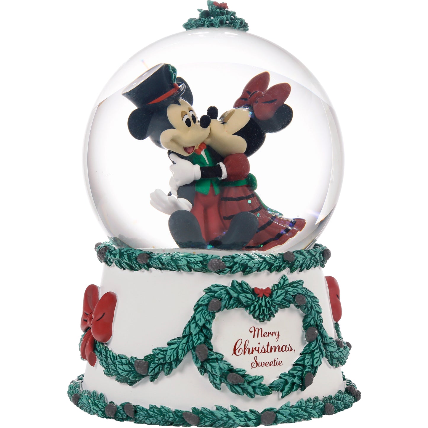 Merry Christmas, Sweetie Disney Mickey Mouse and Minnie Mouse Musical Snow Globe