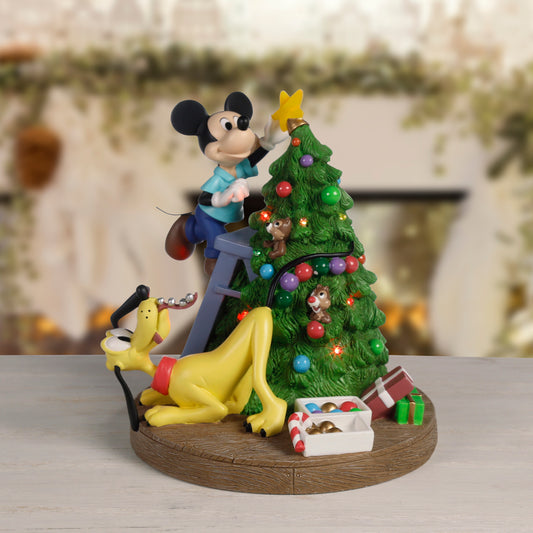 Bring Home The Holiday Cheer Disney Mickey Mouse, Pluto, Chip, and Dale LED Figurine