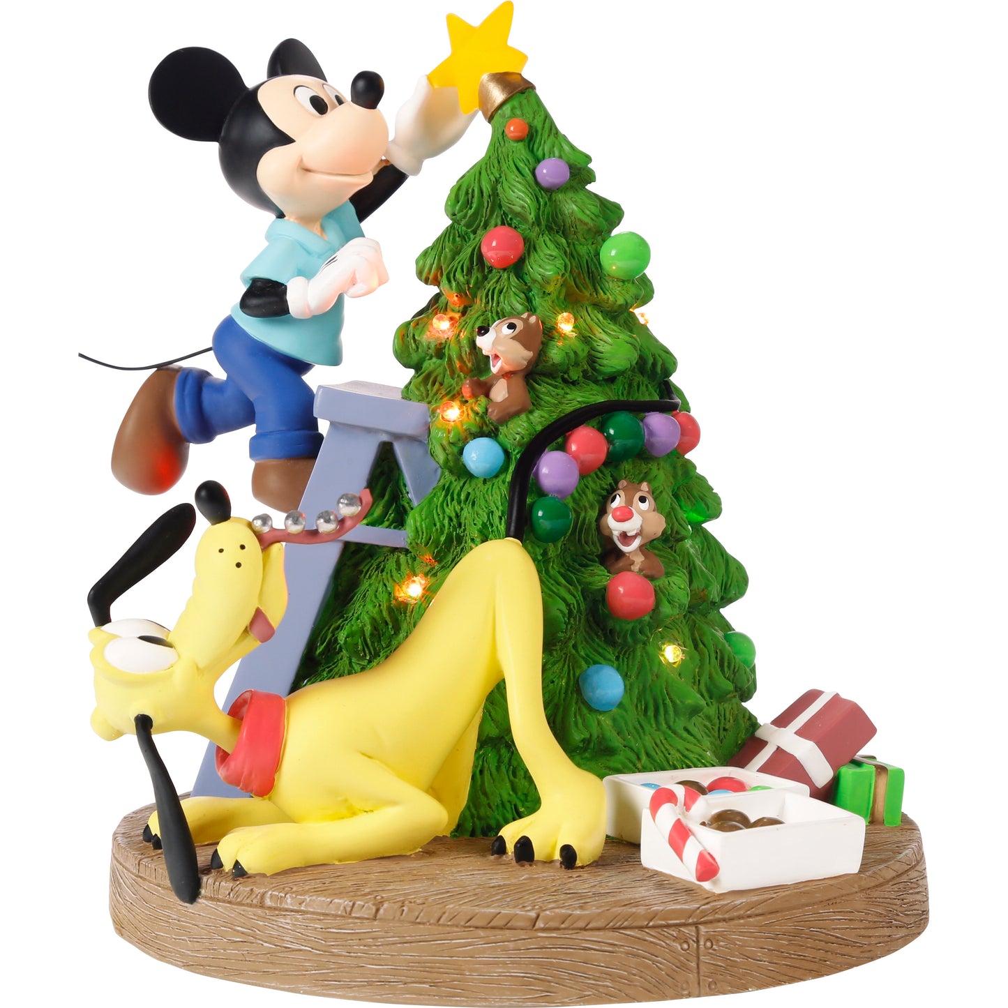 Bring Home The Holiday Cheer Disney Mickey Mouse, Pluto, Chip, and Dale LED Figurine