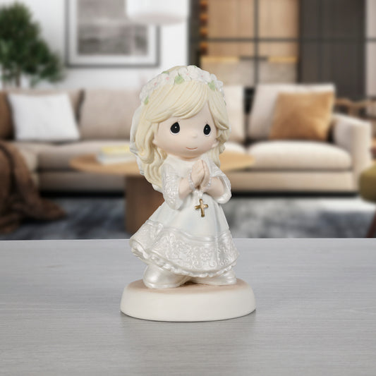 My First Communion Blonde Hair Girl Figurine