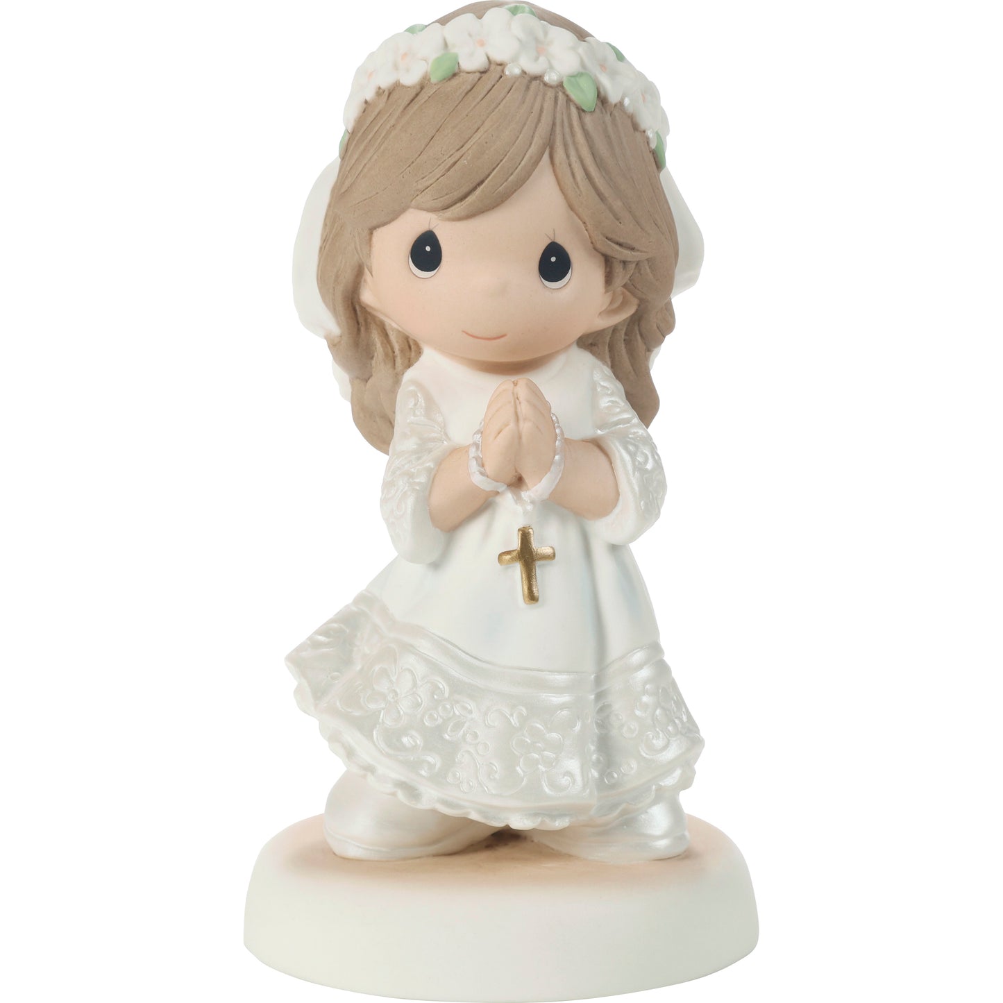 My First Communion Brunette Hair Girl Figurine