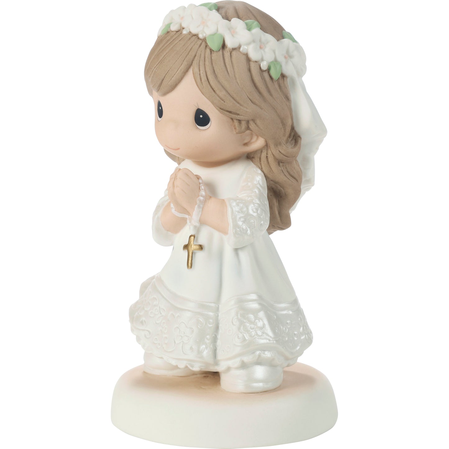 My First Communion Brunette Hair Girl Figurine