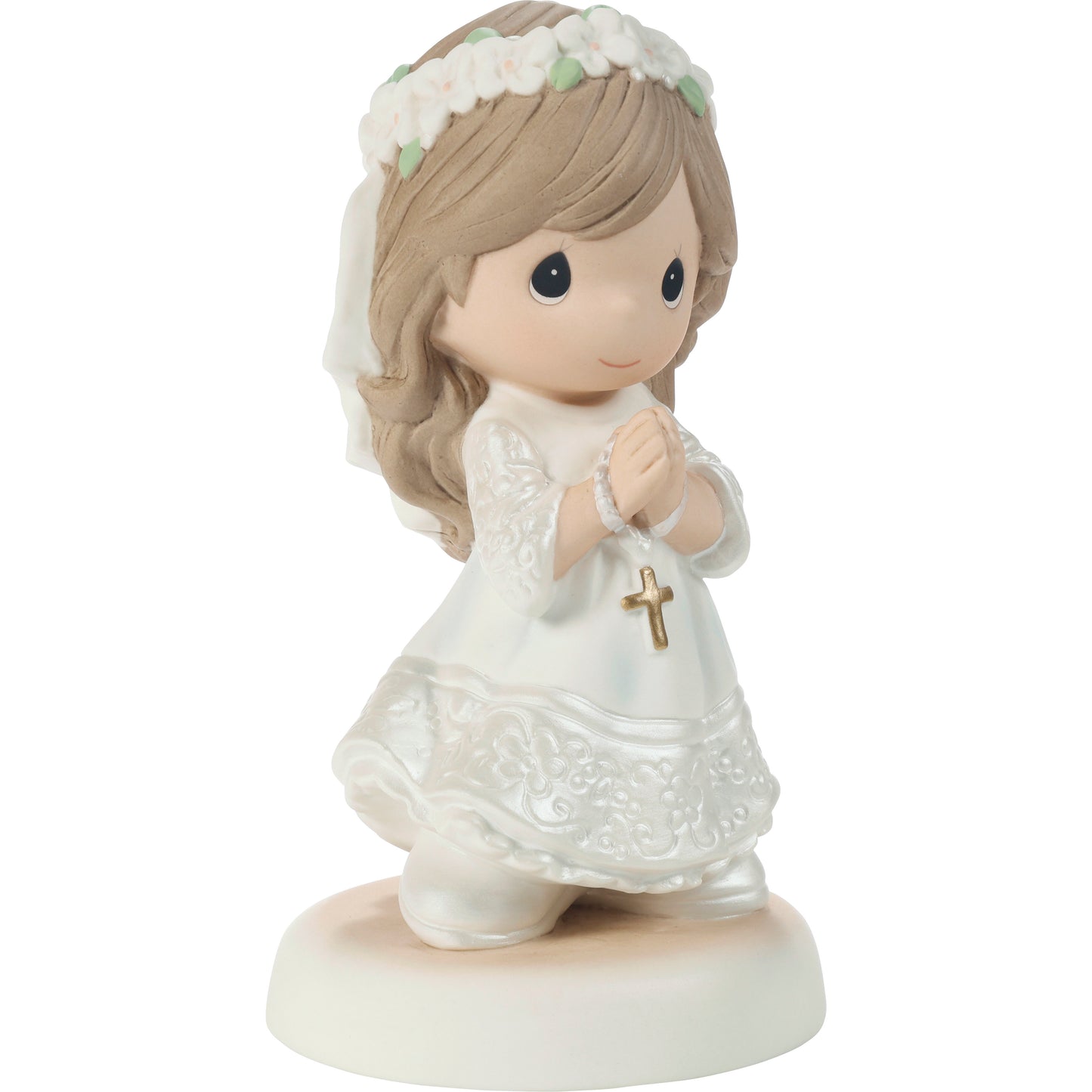 My First Communion Brunette Hair Girl Figurine