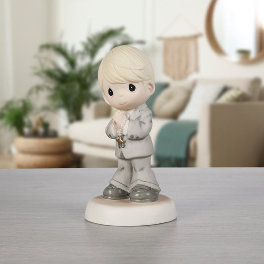 My First Communion Blond Hair Boy Figurine