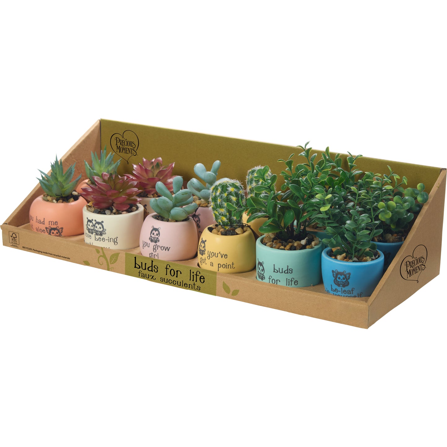 12 PIECE FAUX SUCCULENTS