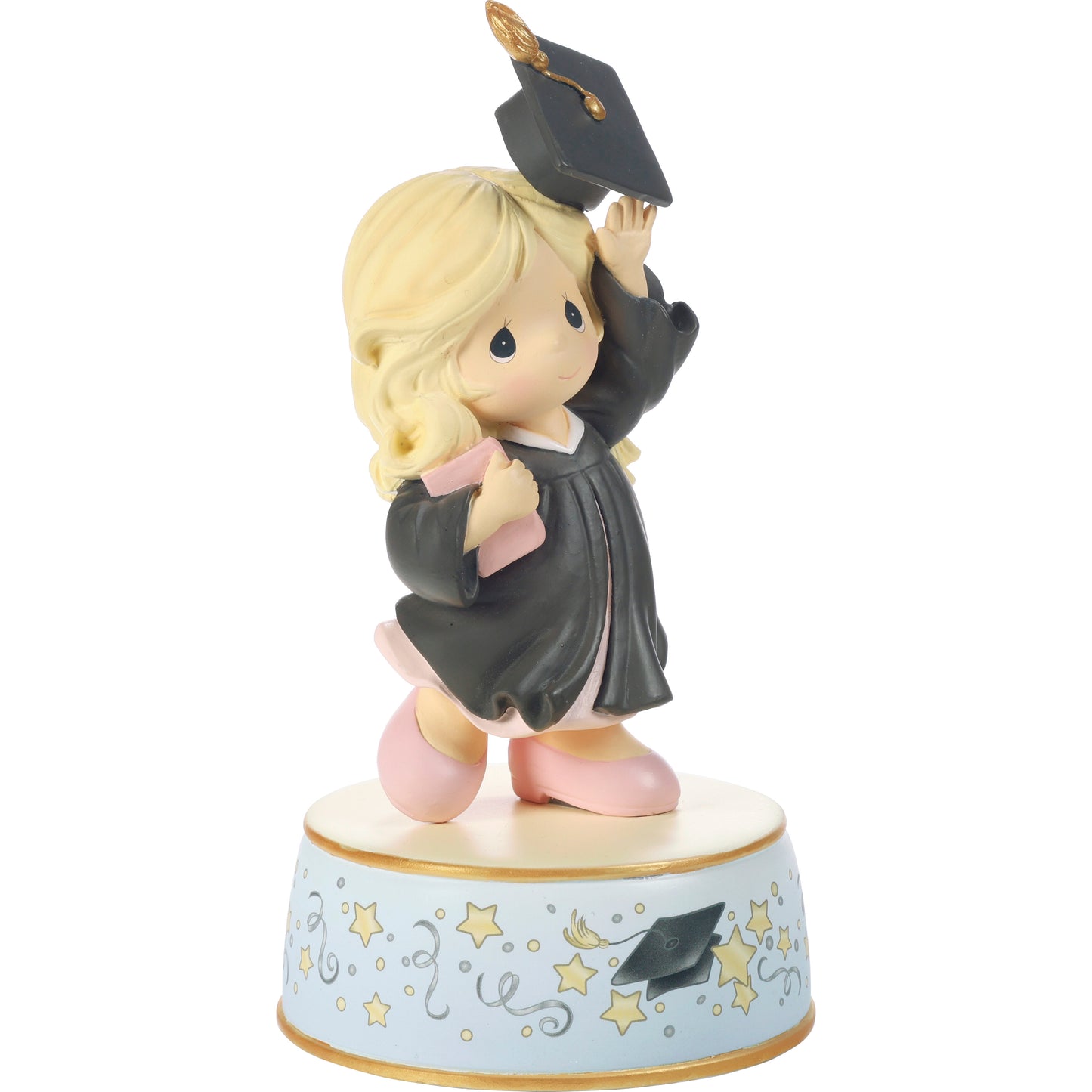 From Cap And Gown To New Horizons Blonde Girl/Black Gown Graduation Musical