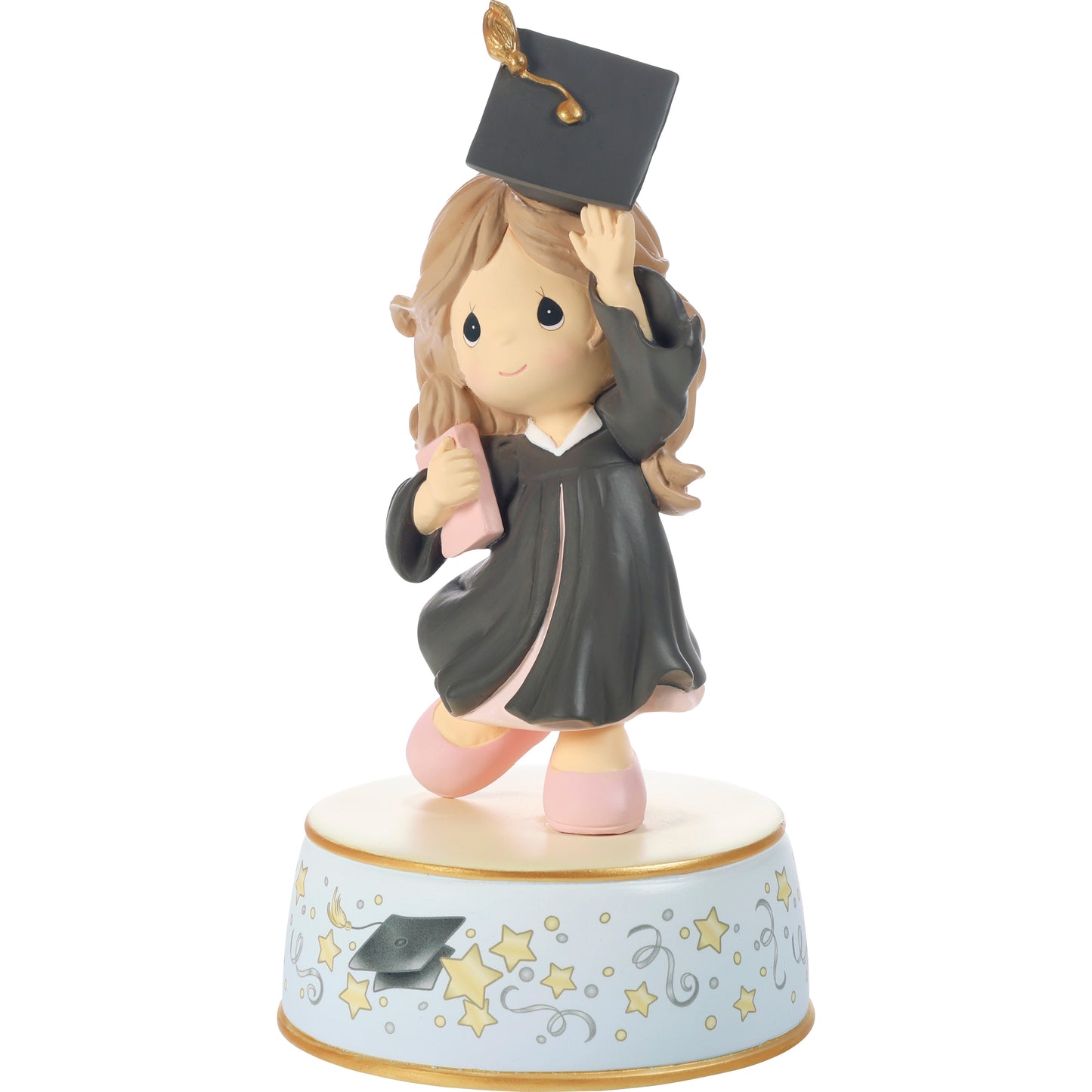 From Cap And Gown To New Horizons Brunette Girl/Black Gown Graduation Musical