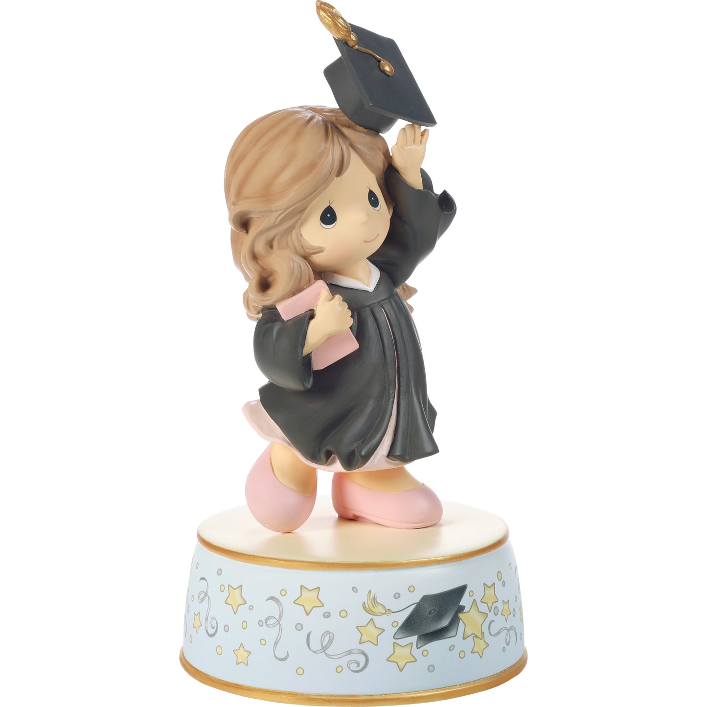 From Cap And Gown To New Horizons Brunette Girl/Black Gown Graduation Musical