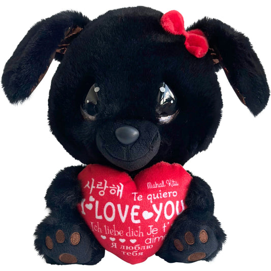 Amore Black Lab Holding Heart Cutie Pet-tudies Stuffed Animal