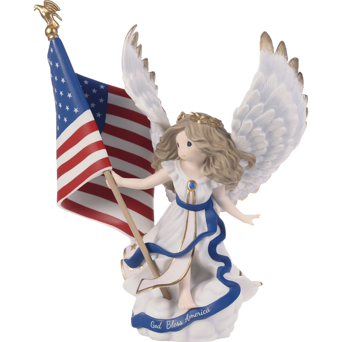 God Bless America Angel Figurine