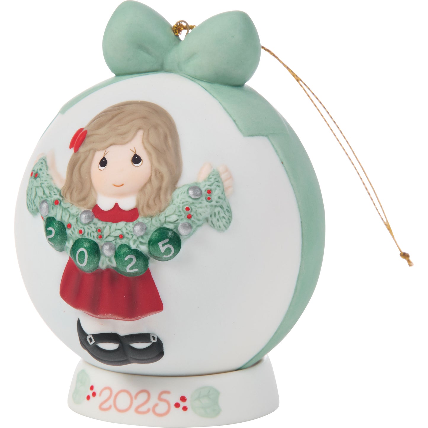 Deck The Halls 2025 Dated Girl Ball Ornament