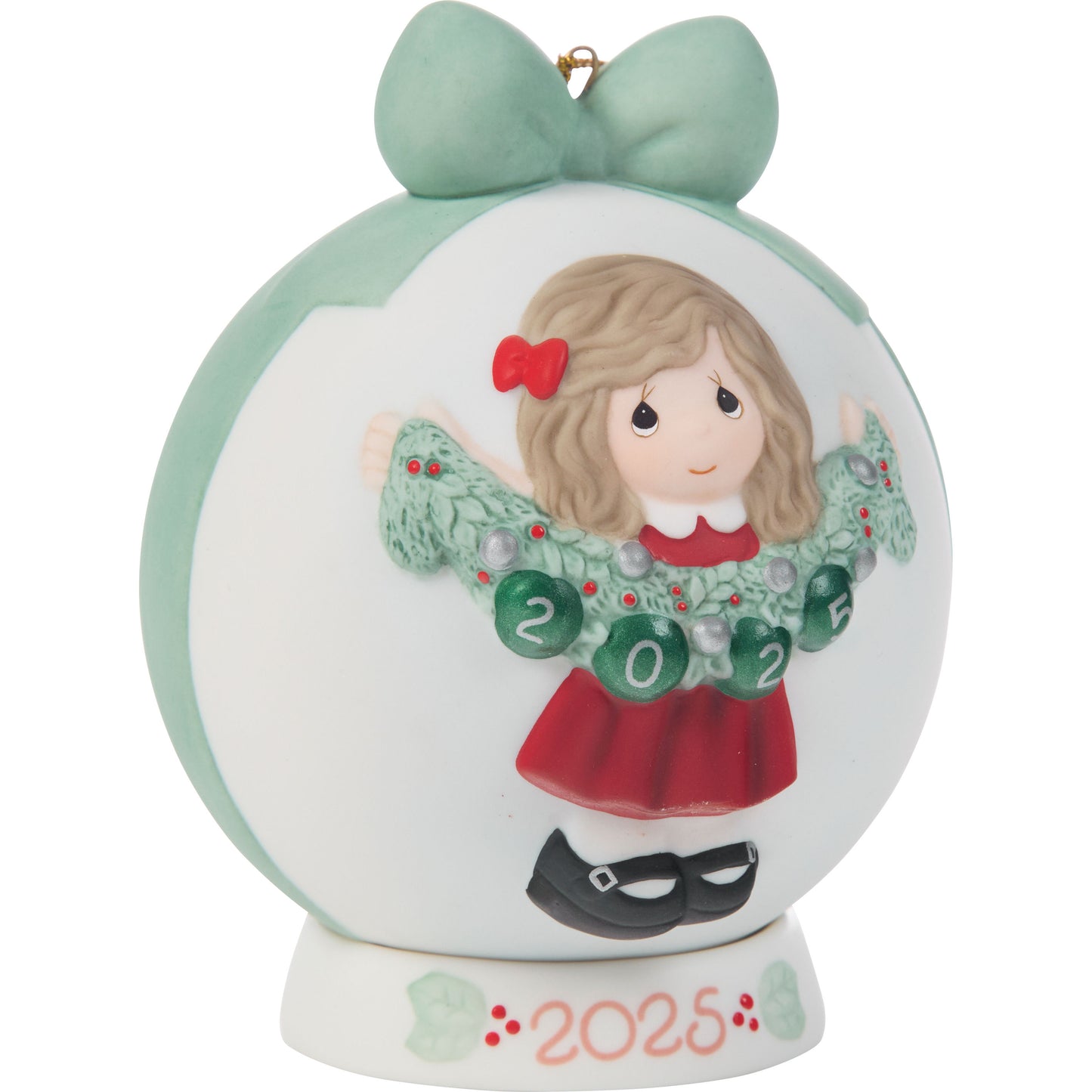 Deck The Halls 2025 Dated Girl Ball Ornament