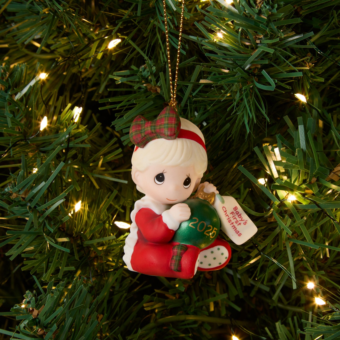 Baby's First Christmas 2025 Dated Girl Ornament