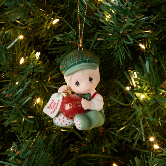 Baby's First Christmas 2025 Dated Boy Ornament