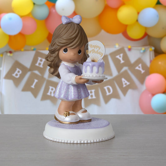 You're As Sweet As Can Be Brunette/Medium Skin Tone Birthday Figurine