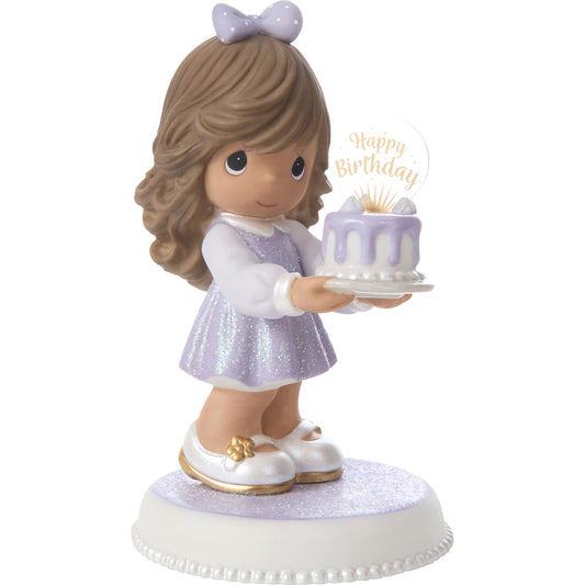 You're As Sweet As Can Be Brunette/Medium Skin Tone Birthday Figurine