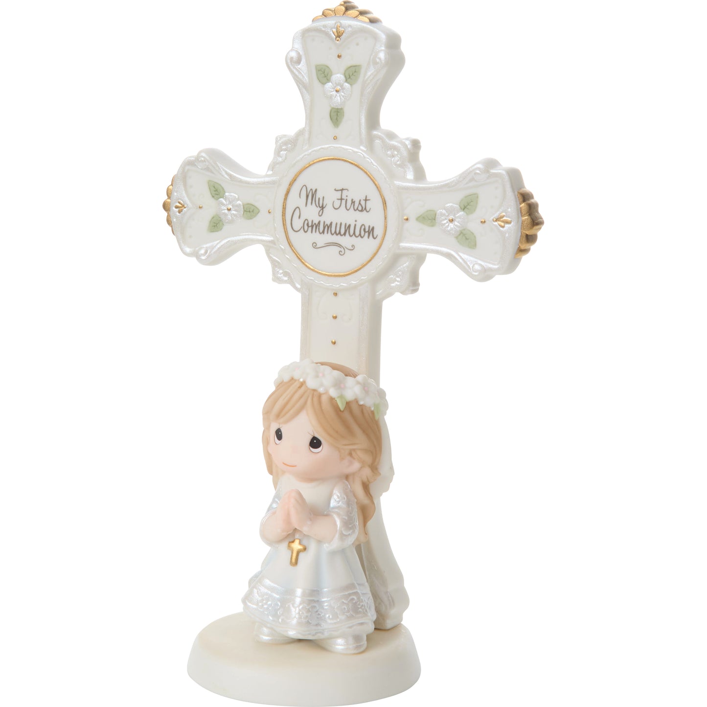 My First Communion Cross, Brunette Girl