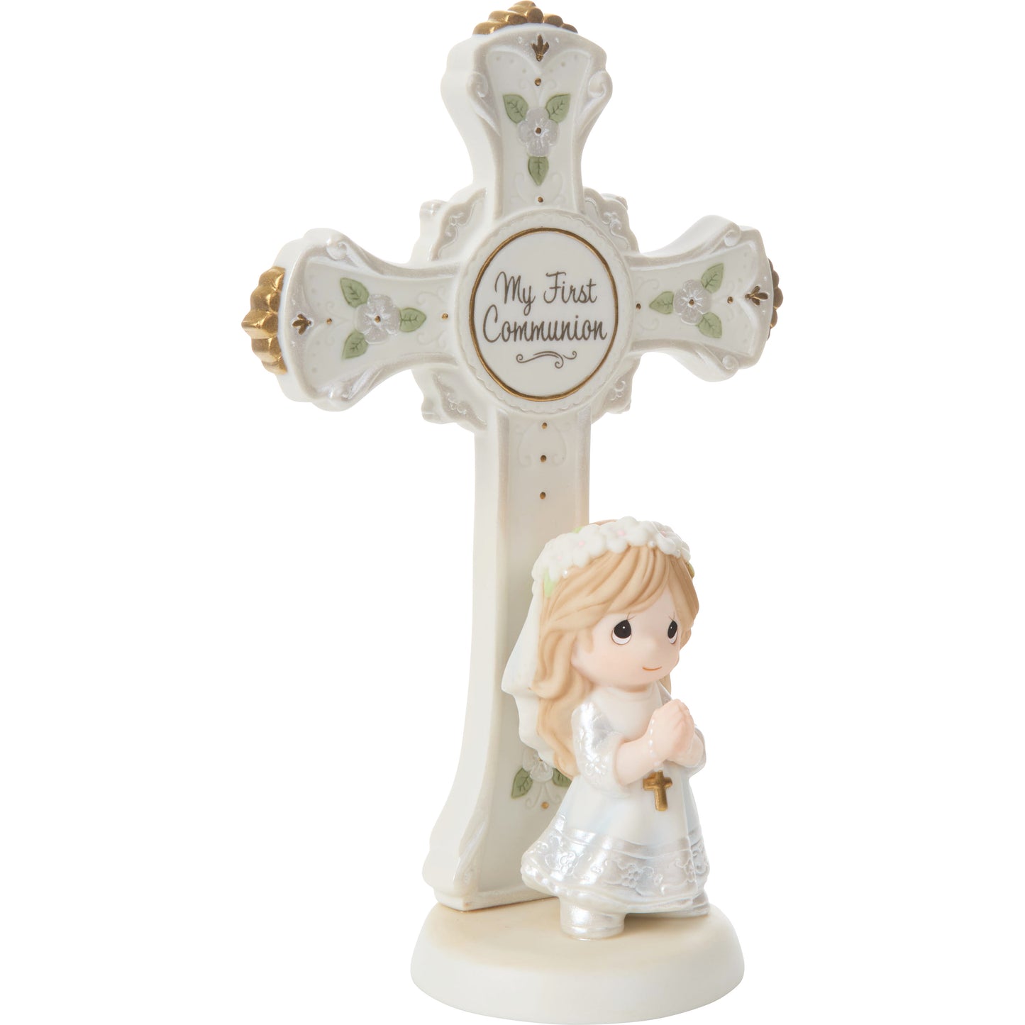 My First Communion Cross, Brunette Girl