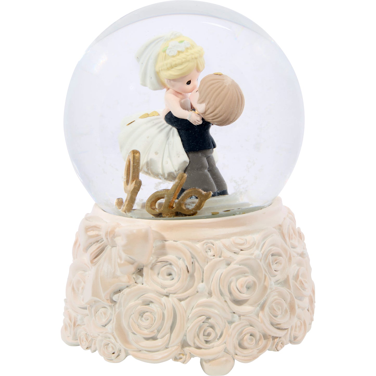 I Do, Today, Tomorrow, Always Wedding Couple Musical Snow Globe