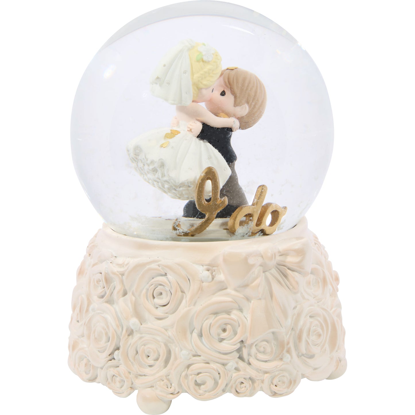 I Do, Today, Tomorrow, Always Wedding Couple Musical Snow Globe