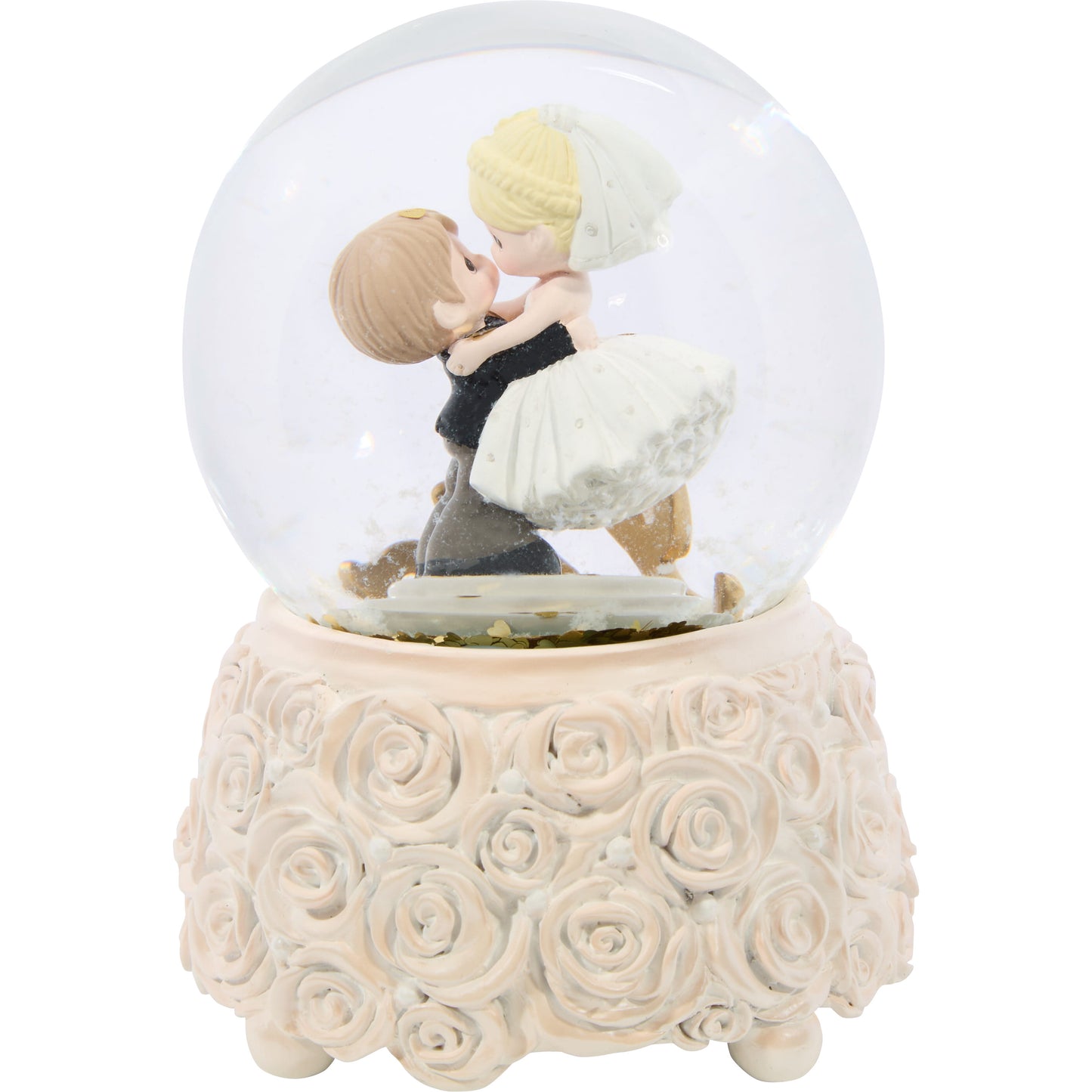 I Do, Today, Tomorrow, Always Wedding Couple Musical Snow Globe