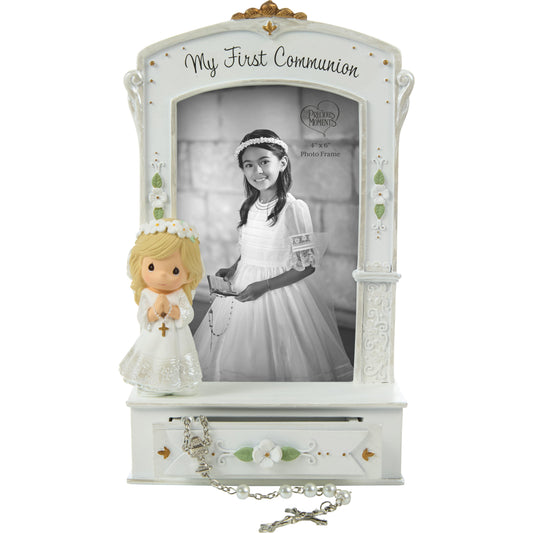 My First Communion Photo Frame With Drawer And White Rosary