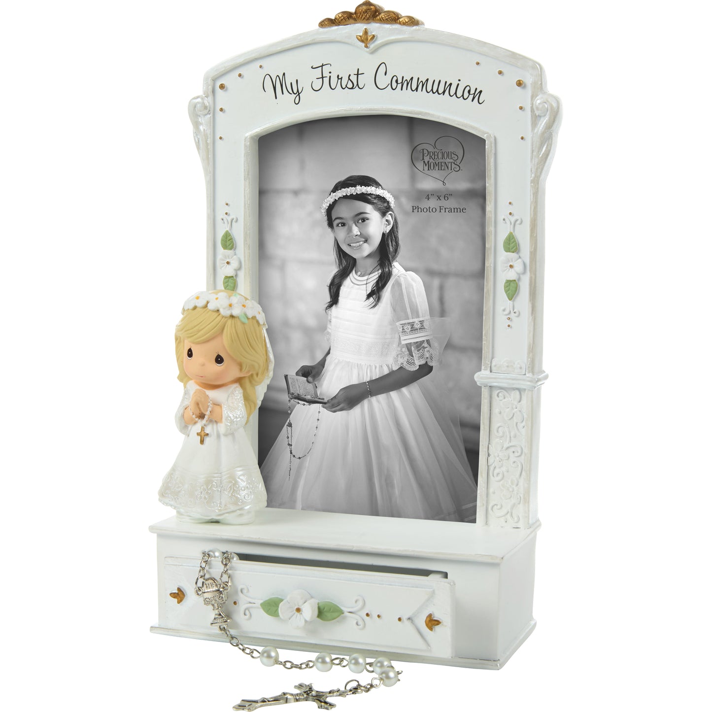 My First Communion Photo Frame With Drawer And White Rosary